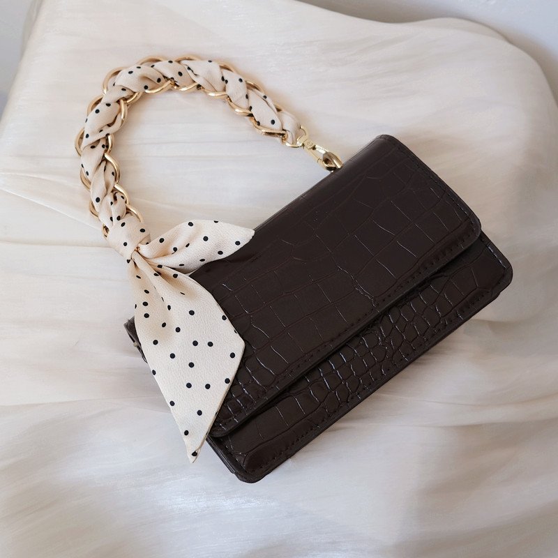 Nylon Cotton Braided Bag Phone Straps Women Aluminum Chain Bag Decoration Handbag Accessories Silk Scarf Leopard Bag Phone Chain