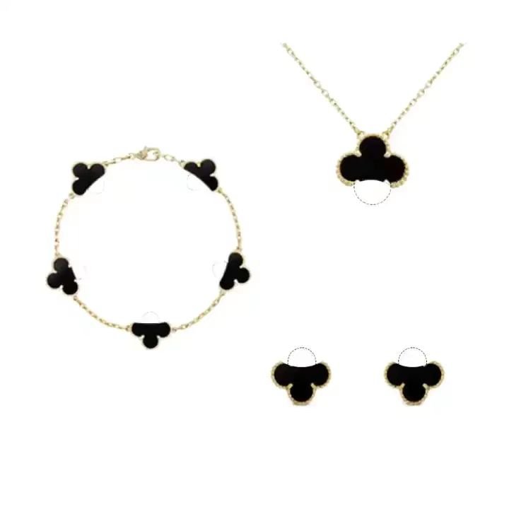 High quality factory 1:1 clover necklace fashion classic mother of pearl agate necklace wholesale women's jewelry