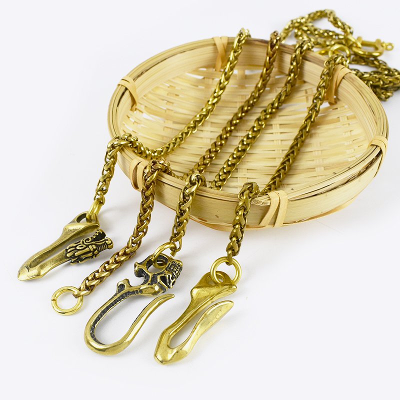 Meetee KY402 Solid Brass U Shape Dragon Hook Diy Hardware Accessories Jeans Wallet Snap Hook Belt Chain