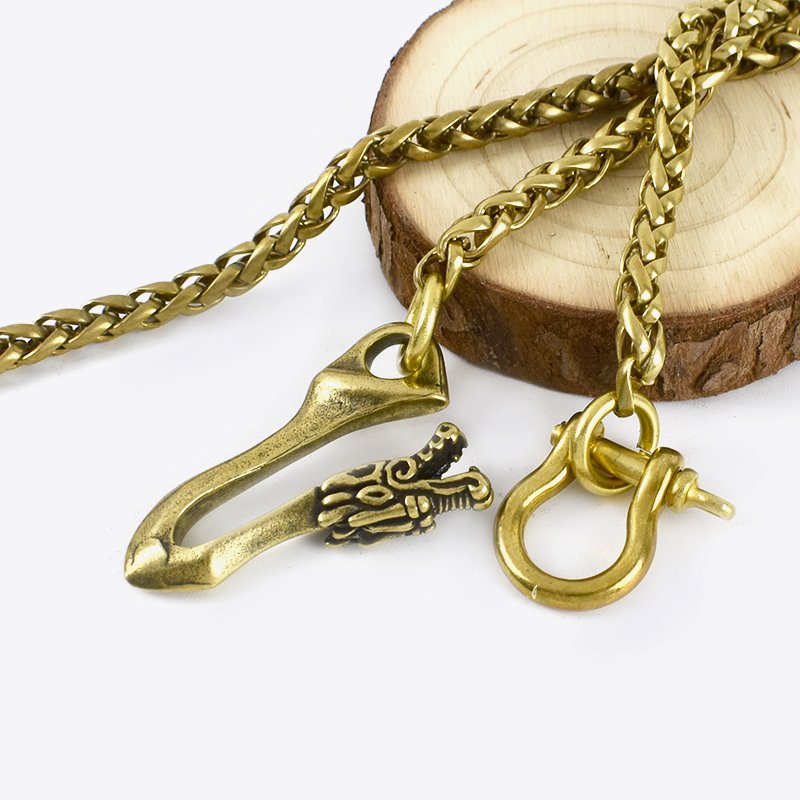 Meetee KY402 Solid Brass U Shape Dragon Hook Diy Hardware Accessories Jeans Wallet Snap Hook Belt Chain