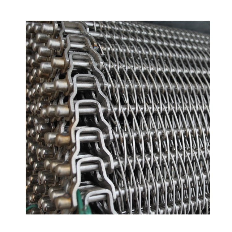 Food Grade Chain Link SS Spiral Wire Mesh Conveyor Belt for oven drying freezer sweet potato washing