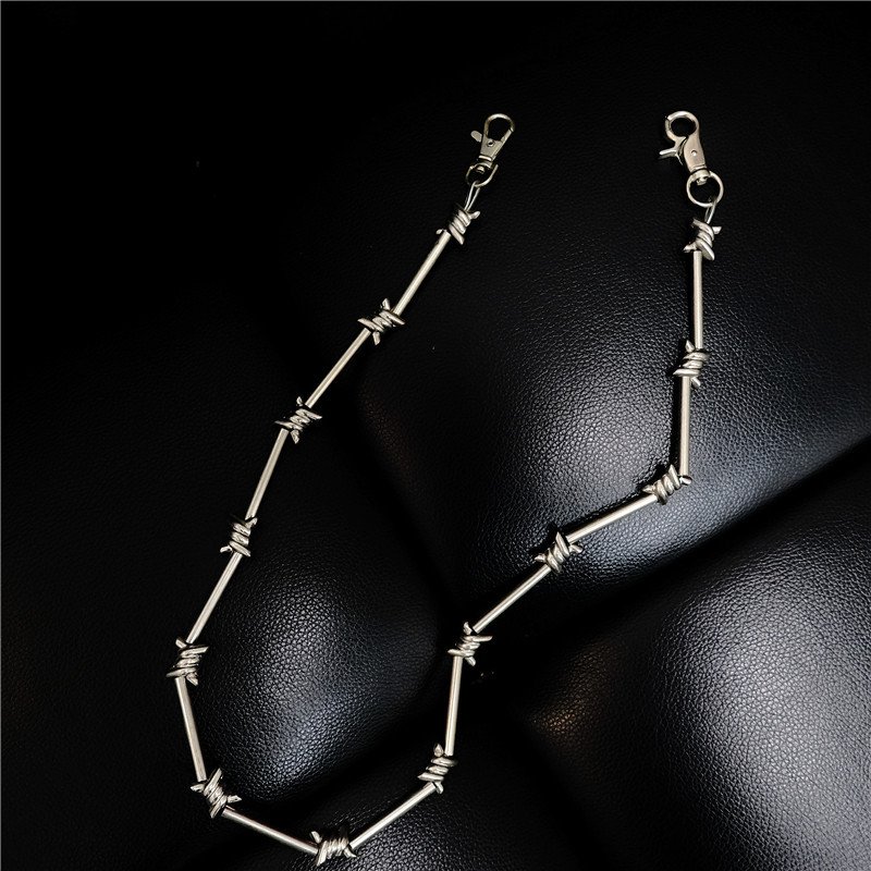 Fashion INS razor barbed wire trousers chain rock style men trousers chain waist chain (TC007)