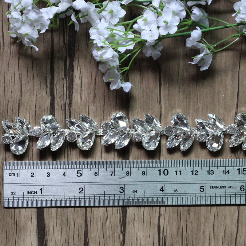 Rhinestone Chain Trimming Bridal Sash Rhinestone Trim Applique Wedding Belt Garment Accessories RC70501 Wholesale Crystal Copper