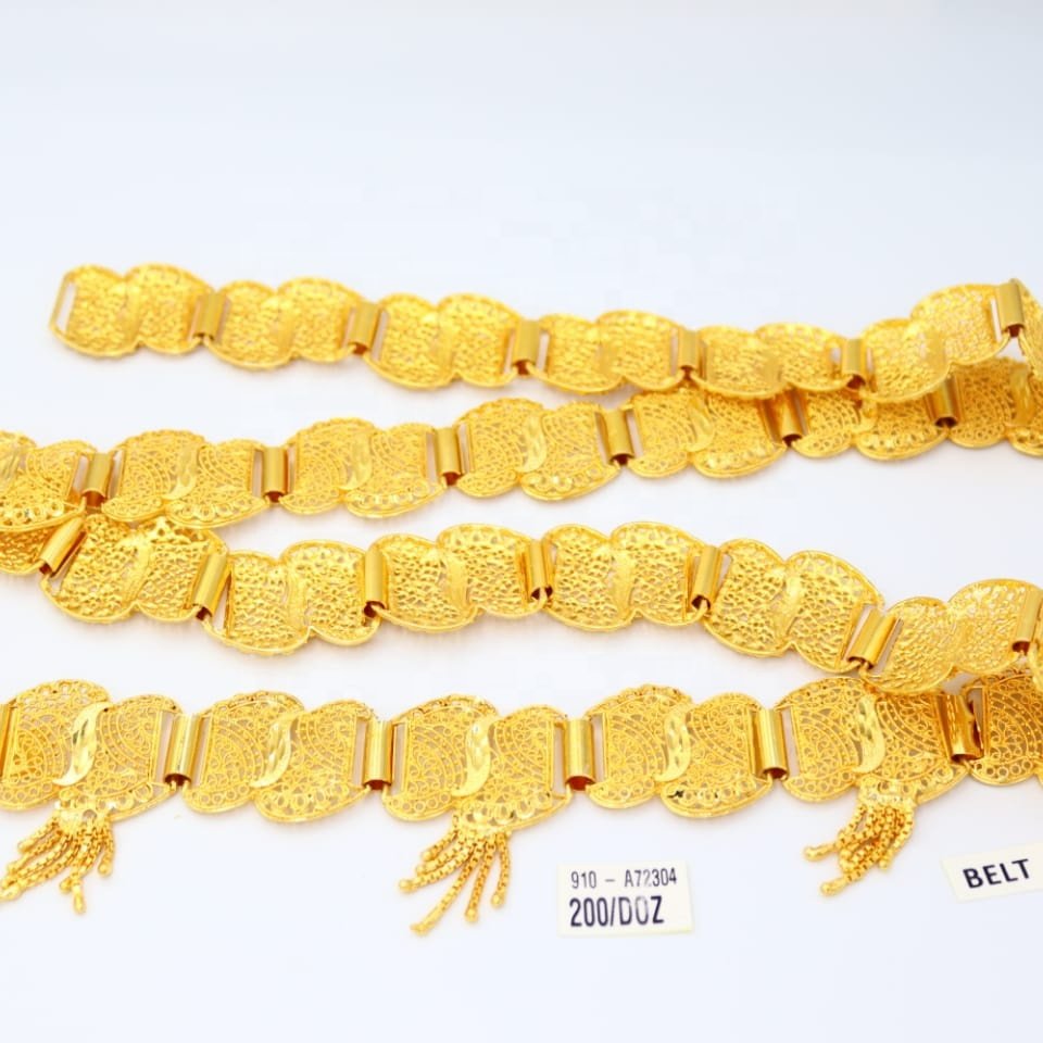 Womens Charming Luxury Designed Broad Belt Gold Plated Trending Ladies Arabic African Fashion Dress Waist Belts