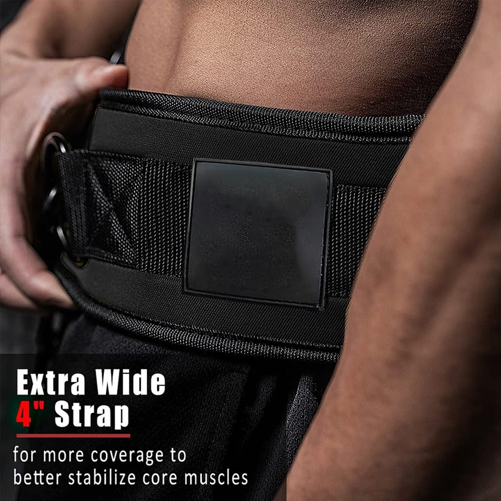 BODY CHAIN BELT GYM PADDED WEIGHTLIFTING DIP BELT NEOPRENE GYM SUPPORT STRAPS GEL WRAPS WITH CHAIN FITS