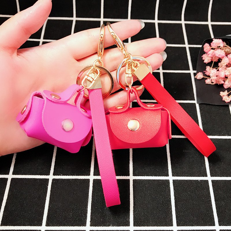 Luxury Pu Leather Wallet Key Chain Cute Girl Women Mini Coin Purse Keychain Wallet Gift Kawaii Bag Ca Handbag earphone case