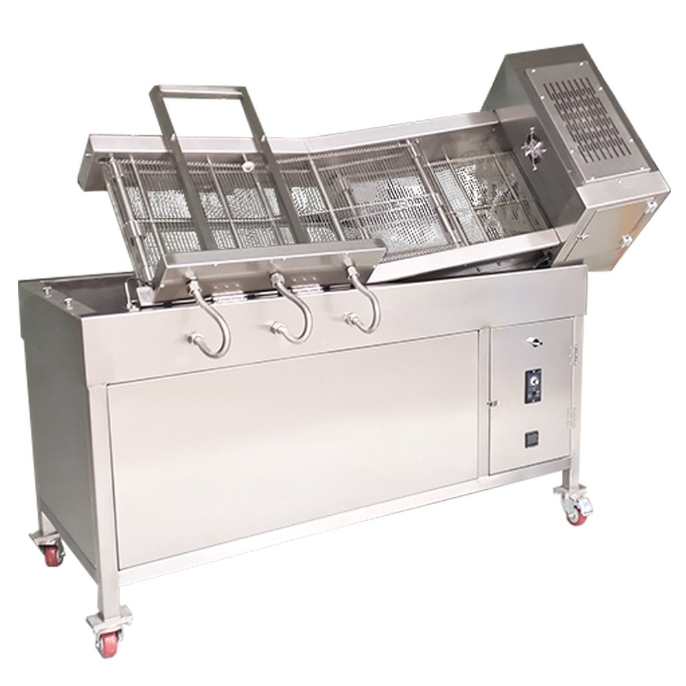 Continuous Conveyor Chip Deep Fryer Automatic Fry Machine conveying mesh chain belt alkali Sugar water Boil the bagel dough