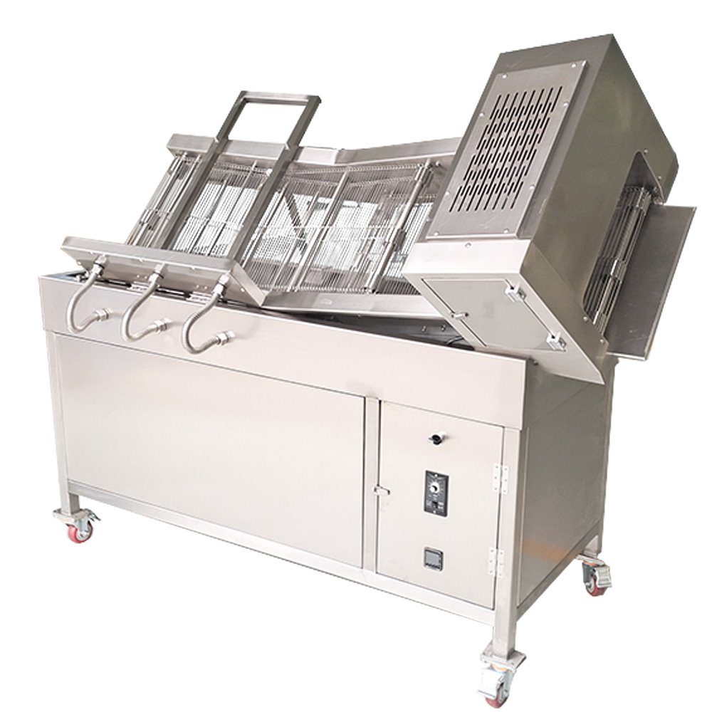 Continuous Conveyor Chip Deep Fryer Automatic Fry Machine conveying mesh chain belt alkali Sugar water Boil the bagel dough