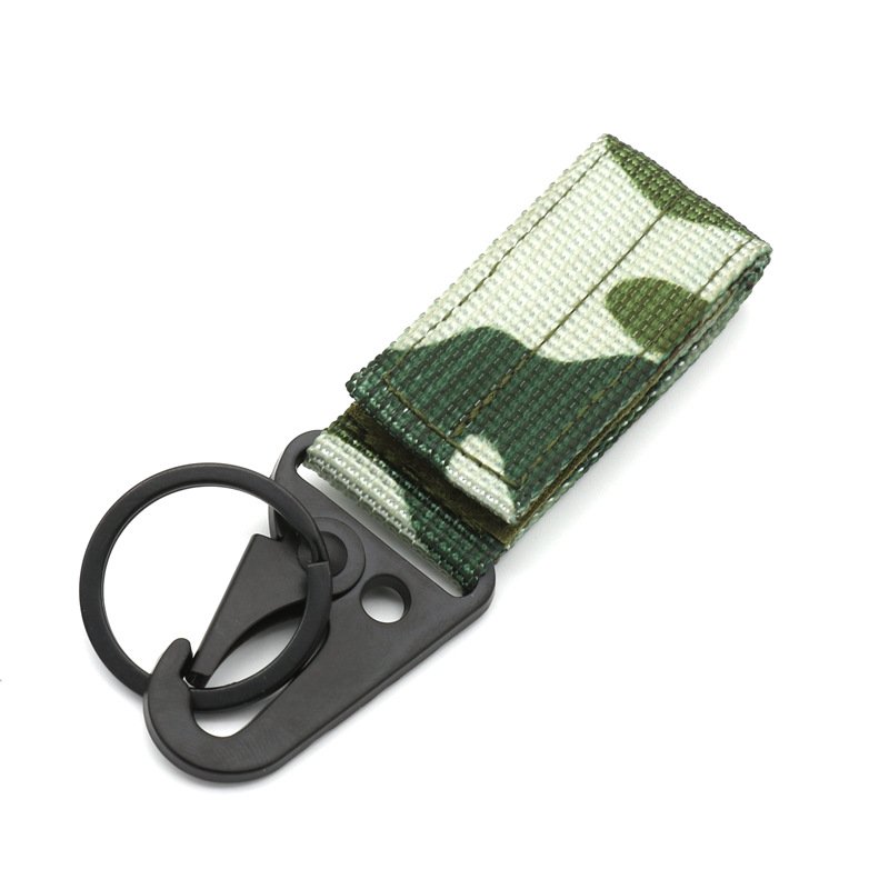 Multifunctional Sport Outdoor Accessories Eagle Safety Hook Key Chain Camouflage Webbing Key Holder Keyring Nylon Strap Carabine