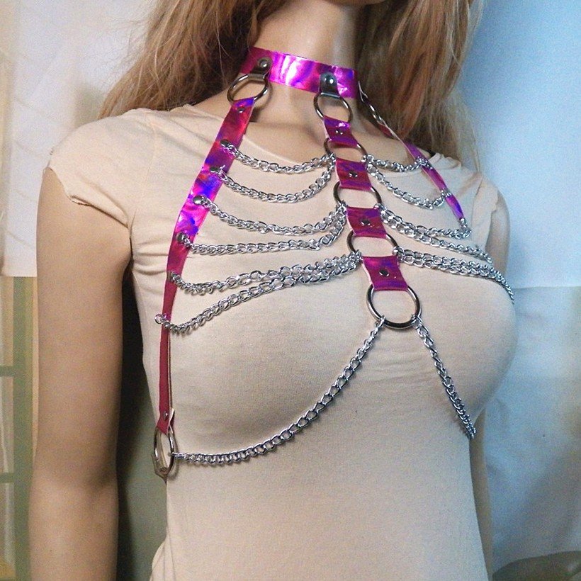 CIVET BDSM Original Punk Laser Dazzling Personality Inter Sexy Hot Bondage Waist Chain Versatile Belt Accessories
