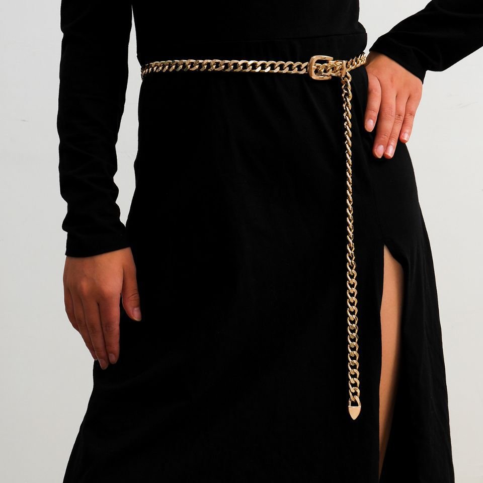 Metal belt punk thick chain waist body chain 105/120/133cm