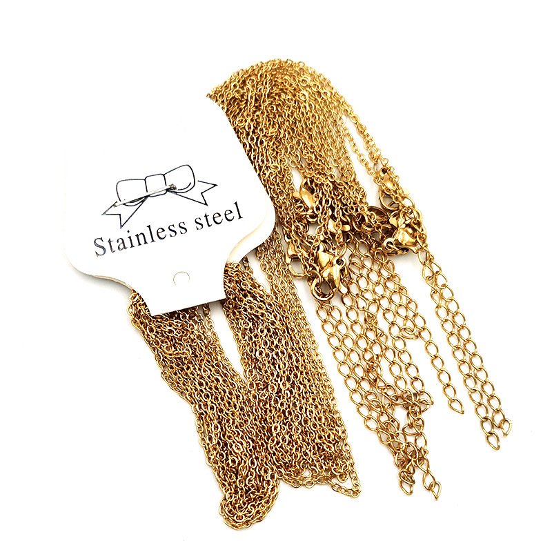 45+5cm Titanium steel pendant cross Flattened O chain belt extension chain finished with chains