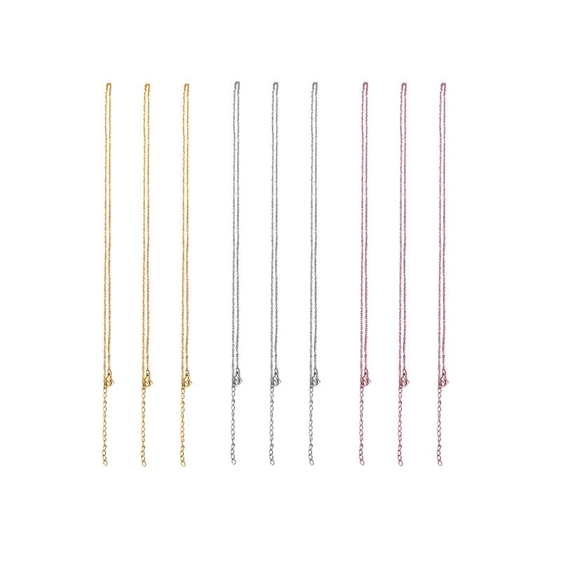 45+5cm Titanium steel pendant cross Flattened O chain belt extension chain finished with chains