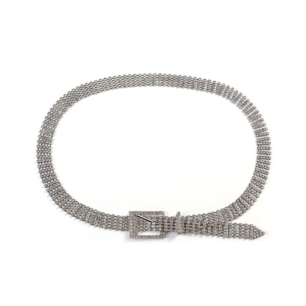 Fashion custom women's Ladies Crystal Diamond Waist Chain Belts Body Jewelry luxury metal bb rhinestones belt