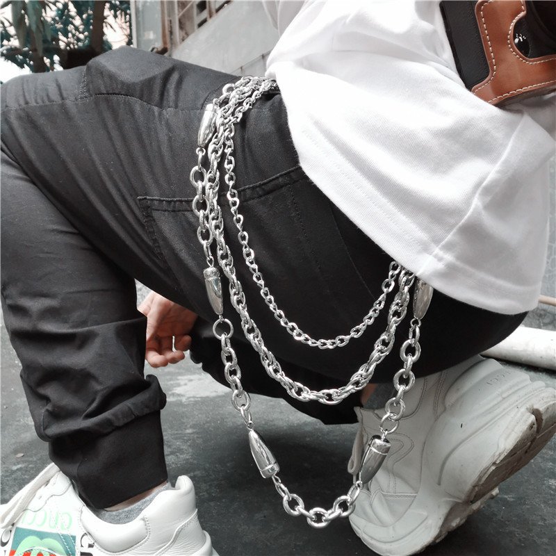 Wholesale New Fashion Jeans Accessory Chain Punk Rock Jewelry Heavy Metal Pants Chain Bullet Head Waist Chain (TC103)