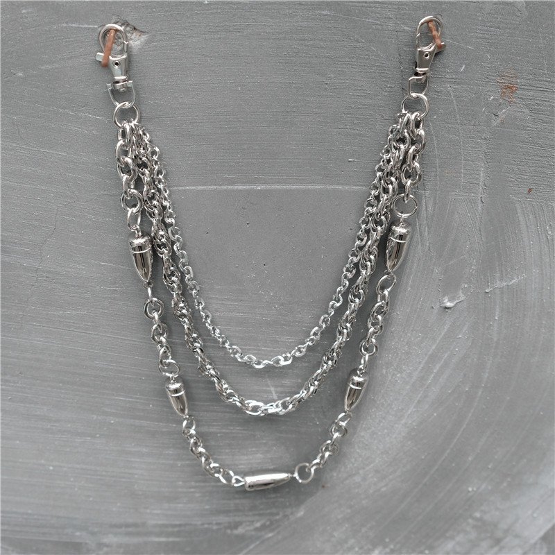Wholesale New Fashion Jeans Accessory Chain Punk Rock Jewelry Heavy Metal Pants Chain Bullet Head Waist Chain (TC103)