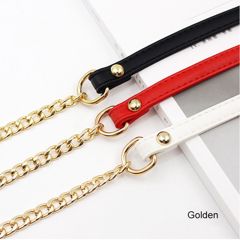 Wholesale 1.5m Long Bags Part Accessories PU Leather & Metal Chain Shoulder Strap Crossbody Bags Belt Strap