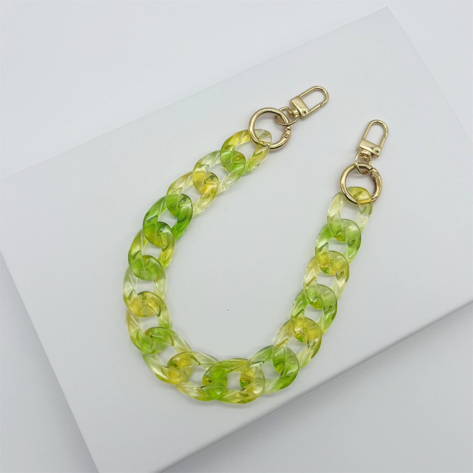 Colorful Gradient Acrylic Bag Lanyard Crossing Anti-dropping Chain Keychain Bag Decorative Chain Mobile Phone Chain Bag Belt