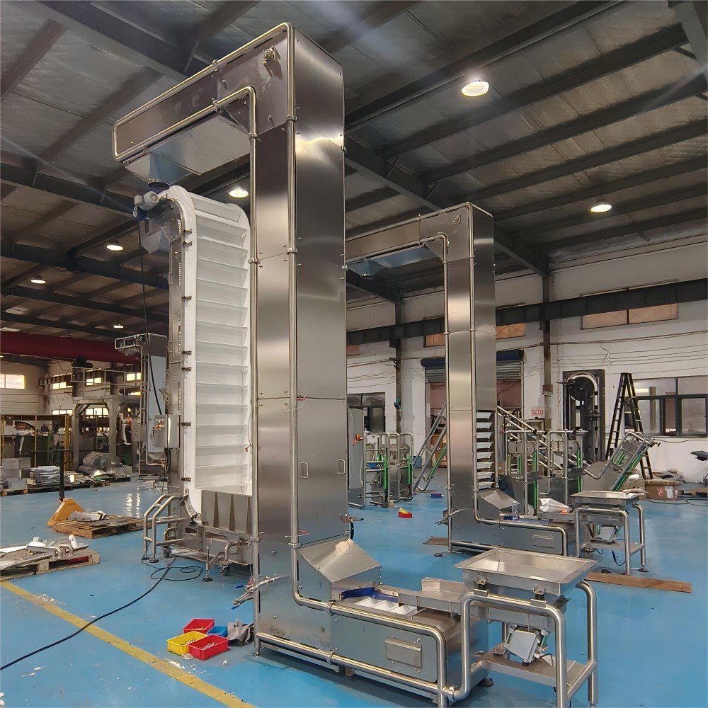 Factory price Stainless Steel Bucket Horizontal Conveying Z type Elevator Conveyor for snacks
