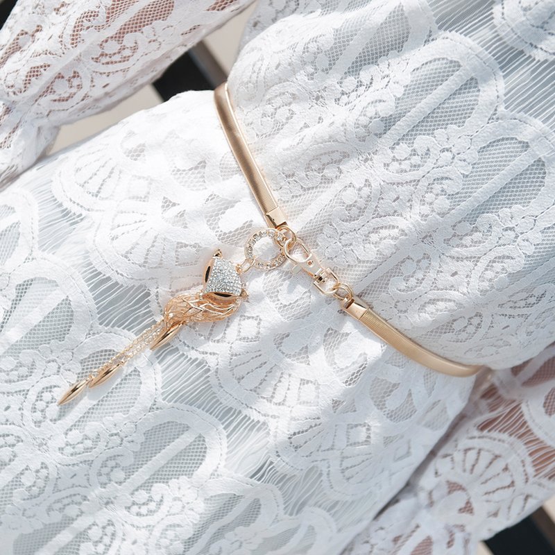Fashion Metal Plate Belts For Ladies Women Female High Quality Waist Elastic Chain Thin Belts Fast Delivery