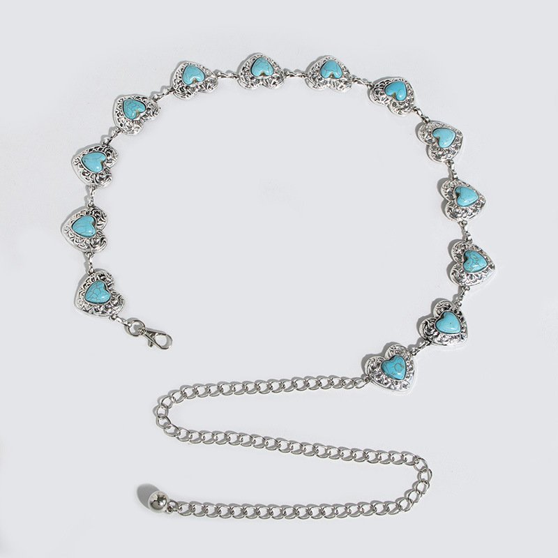 Low Price Women's Heart Waist Chain Fashion Love Waist Chain Alloy Decorative Single Circle Waist Chain