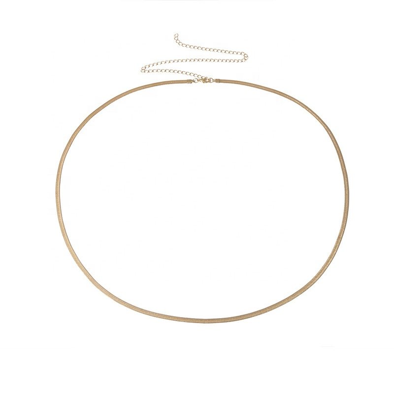 18k Gold Plated Stainless Steel Non Tarnish Free Waterproof Flat Herringbone Snake Sexy Belt Belly Waist Body Chain
