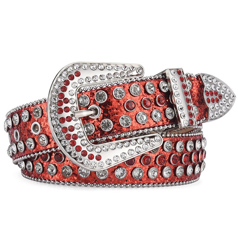 Western Cowboy Rhinestone Belt Bb simon diamond belt Bling Bling diamond belt