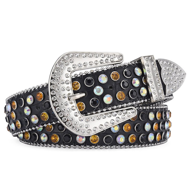 Western Cowboy Rhinestone Belt Bb simon diamond belt Bling Bling diamond belt