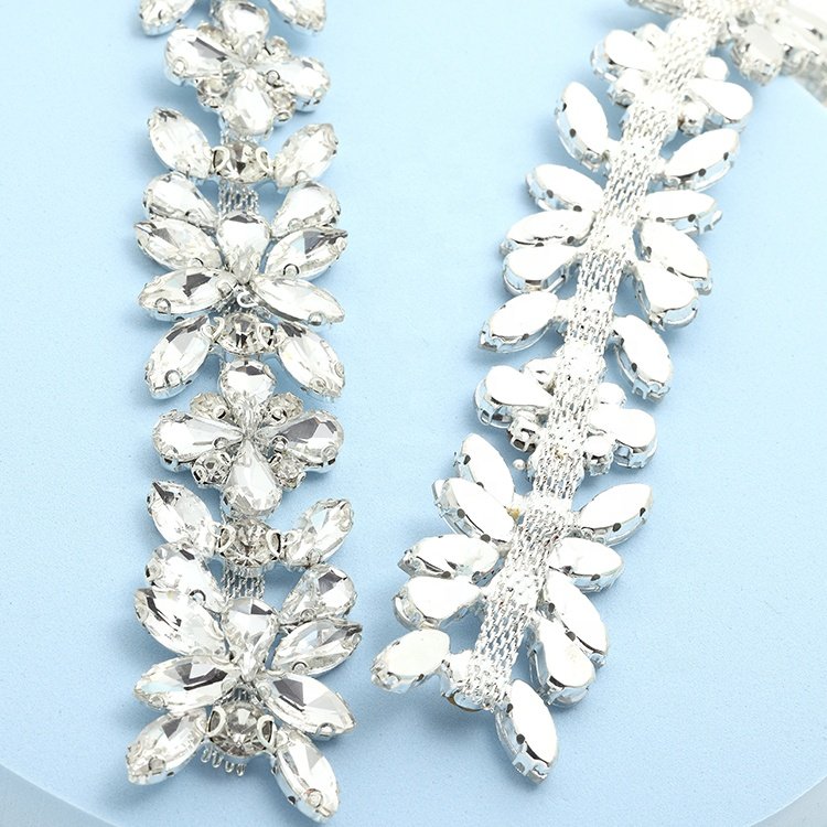 Ear petal claw chain strap belt headband fitting hat accessories crystal glass rhinestone trim