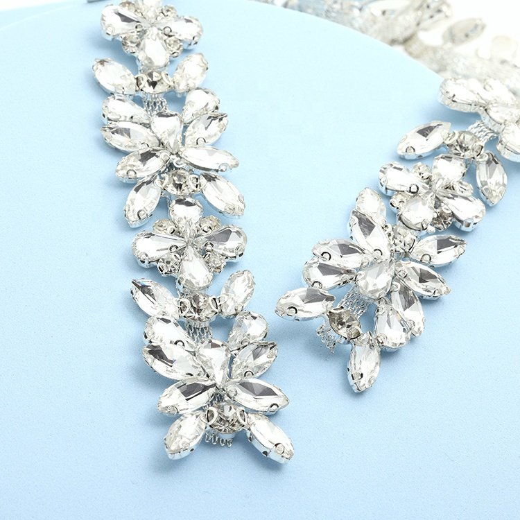 Ear petal claw chain strap belt headband fitting hat accessories crystal glass rhinestone trim
