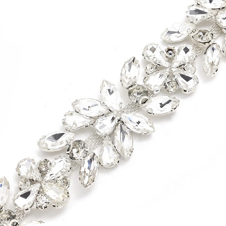 Ear petal claw chain strap belt headband fitting hat accessories crystal glass rhinestone trim
