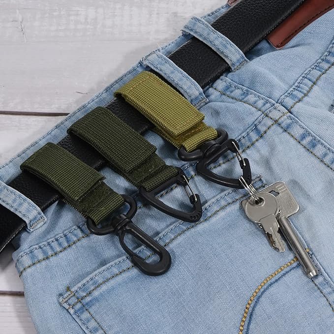 Compatible Hanger Tactical Nylon Webbing Backpack Buckle Gear Clip Band Carabiner Keychain Belt Strap Hanger Key Chain