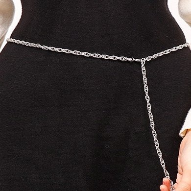 Gogem Super Sexy Silver Wast Chain Water Resistant Stainless Steel Body Chain Metal Belt Bikini Chain for Beach Party