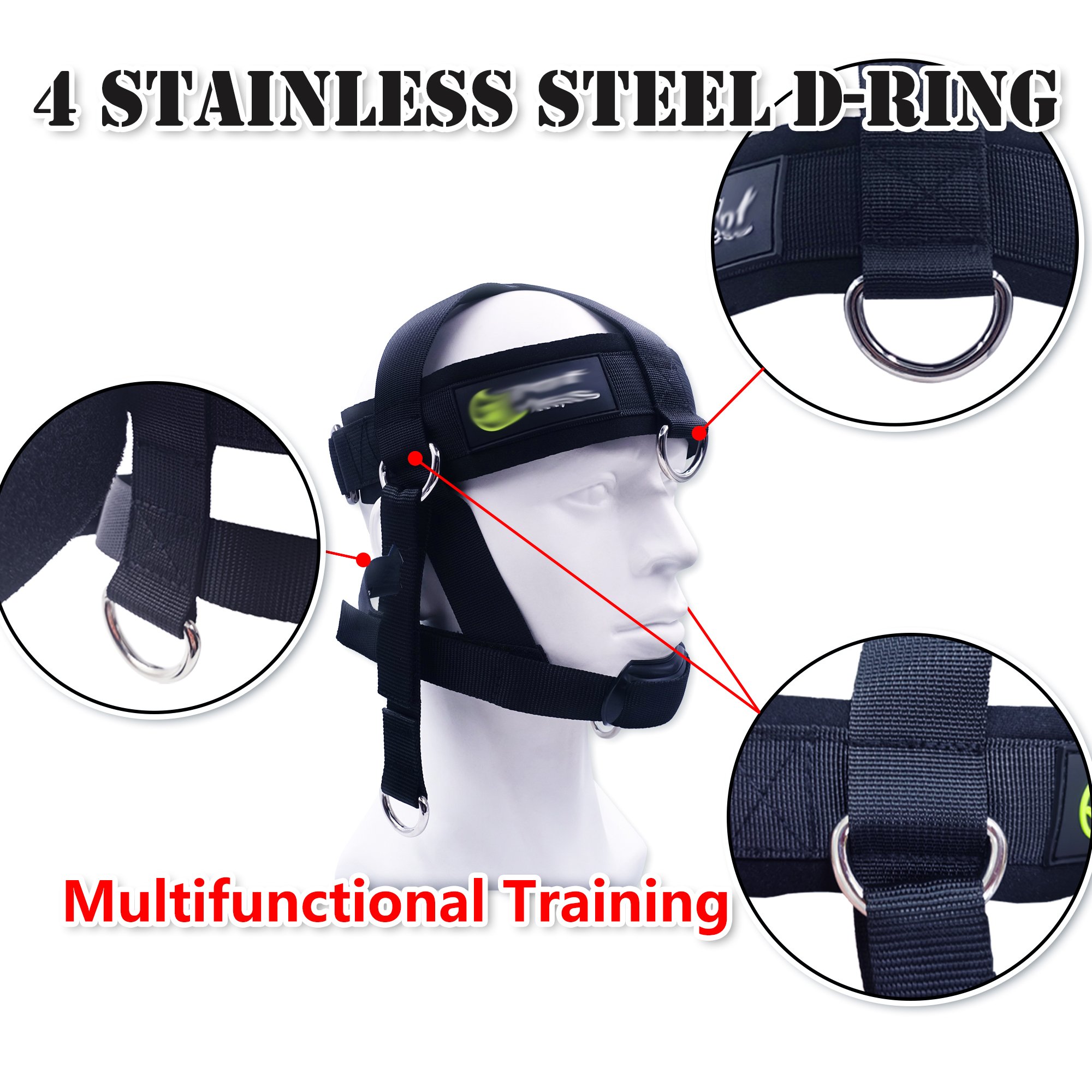 Weightlifting Training Neck Head Harness Chain Belts Neck Support Body Strength Head Harness Fitness Weight lifting Neck Harness
