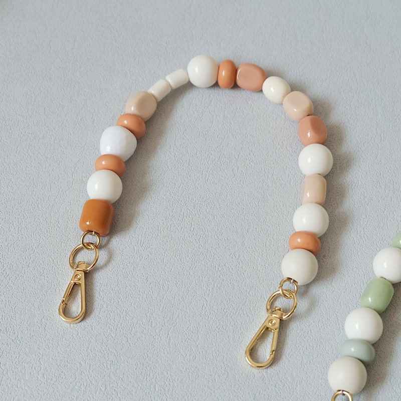 Cute beads custom branded chain luxury orange green wrist women handbags chains bag straps acrylic phone case chain