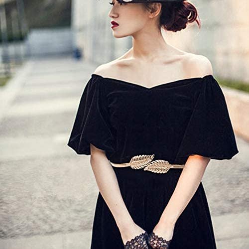 Wholesale Gold Stretch Belts For women Dresses Fashion Belts For Ladies Wedding Waist Belt Metal Plate Elastic Chain