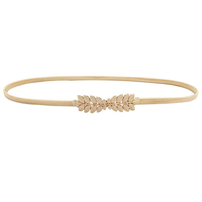 Wholesale Gold Stretch Belts For women Dresses Fashion Belts For Ladies Wedding Waist Belt Metal Plate Elastic Chain