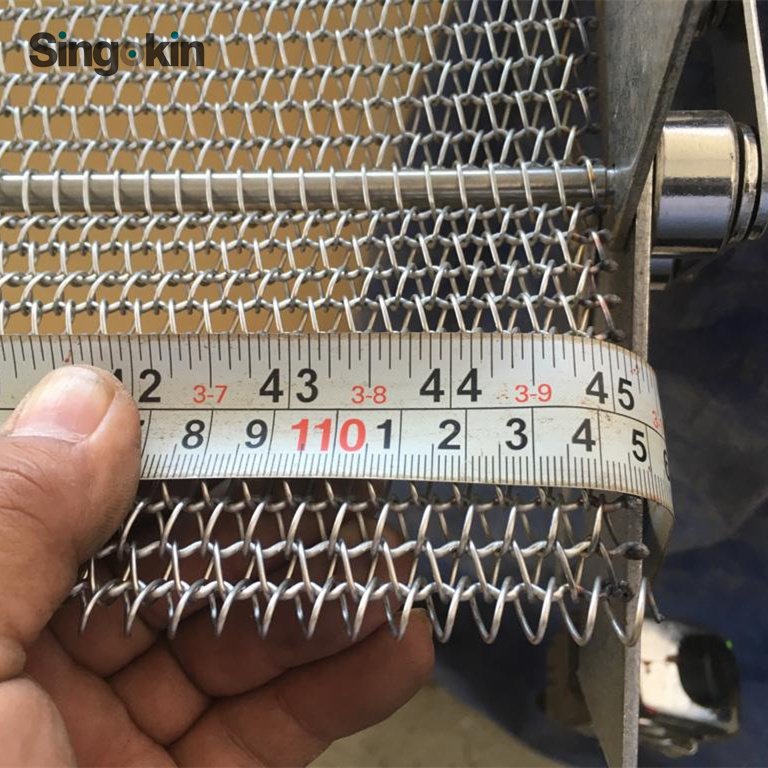 1.2mm 1.5mm Stainless Steel Spiral Wire Mesh chain Link Conveyor belt With chain And Roller