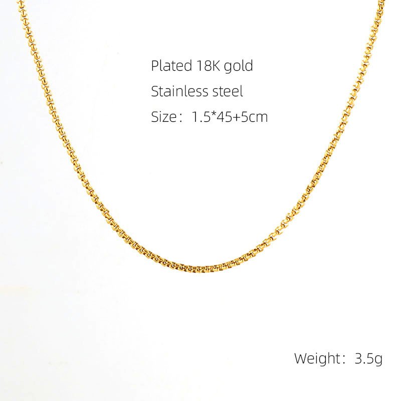 Wholesale Necklace Single Snake Chain Stainless Steel Necklace 18K Gold Plated Necklace For Ladies