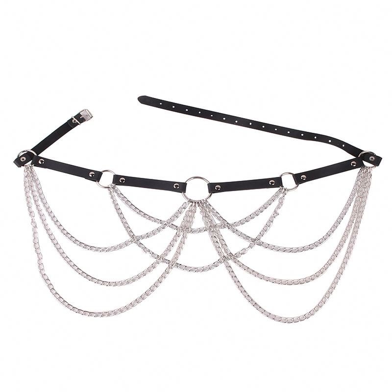PU Leather Punk Style Fashion for Girls Adjustable Women's Waist Chain Belt Goth Lingerie Garters Sexy Body Harness