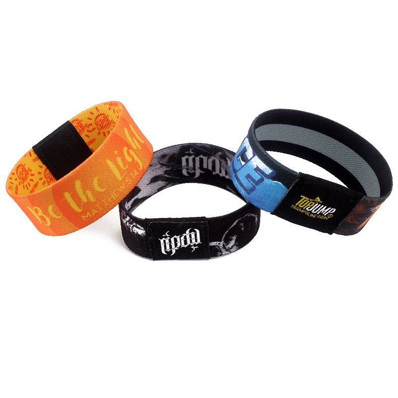 Soft polyester elastic wristband, Eco-friendly fancy elastic wrist band,2024 Hot selling festival promotion event wristbands