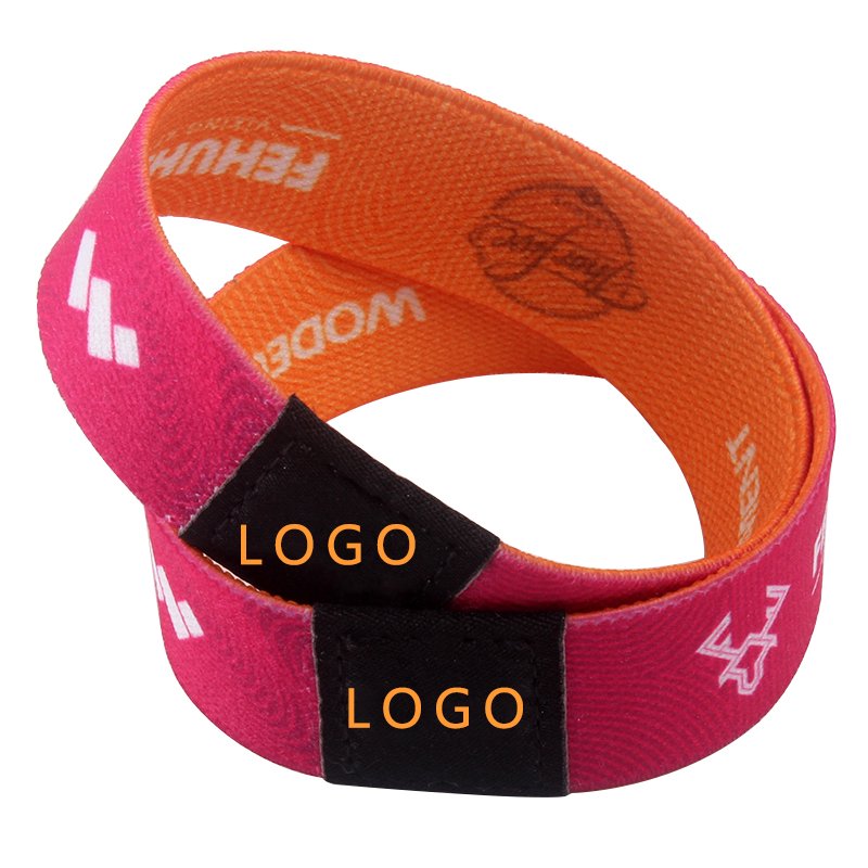 Soft polyester elastic wristband, Eco-friendly fancy elastic wrist band,2024 Hot selling festival promotion event wristbands
