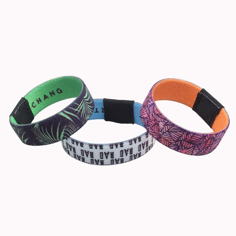 Soft polyester elastic wristband, Eco-friendly fancy elastic wrist band,2024 Hot selling festival promotion event wristbands