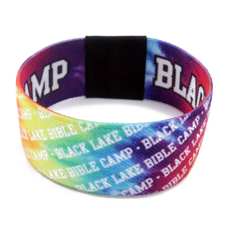Soft polyester elastic wristband, Eco-friendly fancy elastic wrist band,2024 Hot selling festival promotion event wristbands