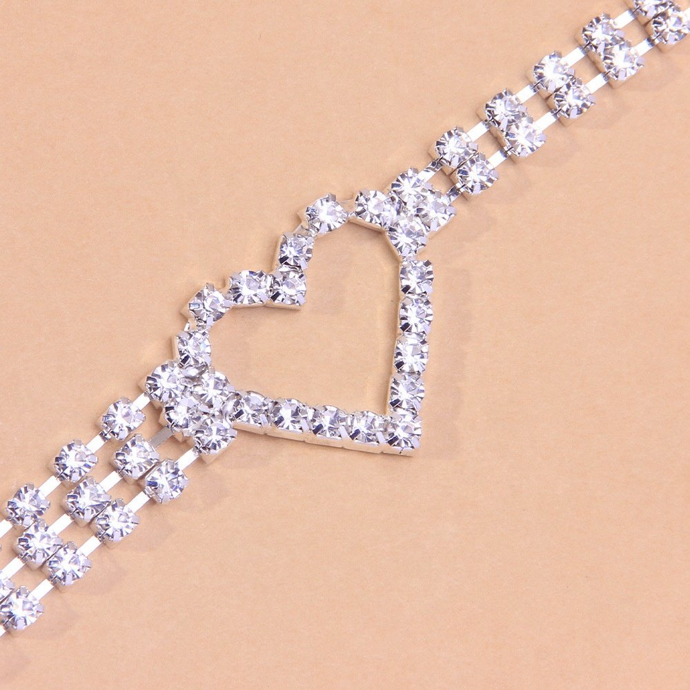 Fashion Jewelry Waist Chain for Women Multilayer Shiny Rhinestone Heart Sexy Belly Dance Chain