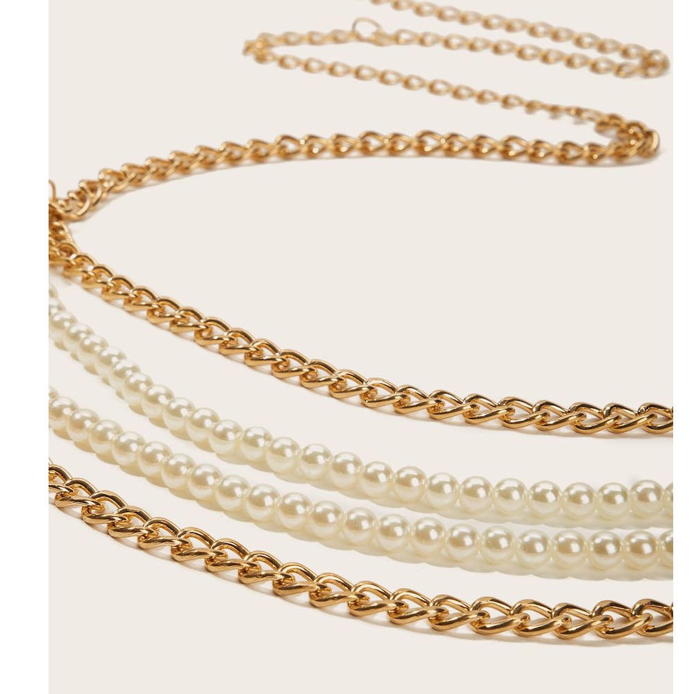 Jewelry Waist Chain Female Fashion Simple Multi-layer Pearl With Skirt Decoration