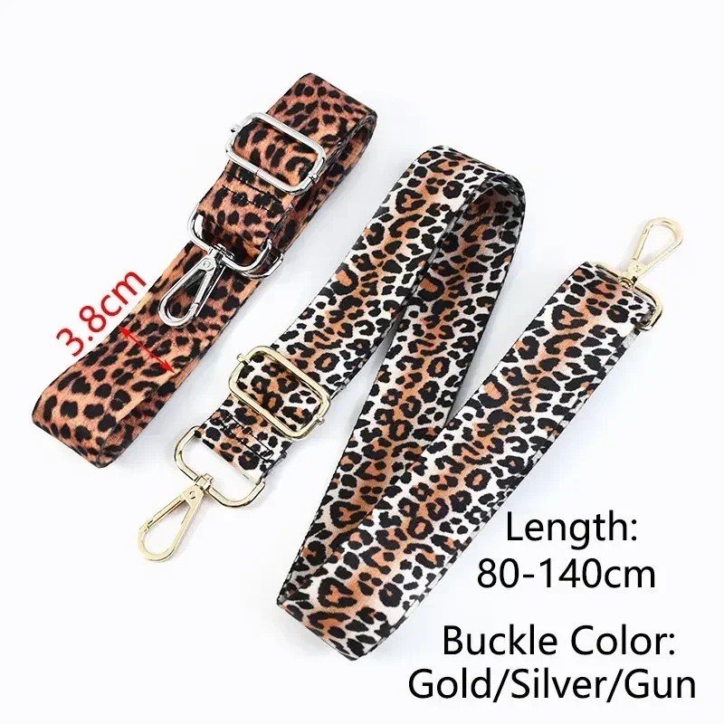 Meetee BS519 3.8*80-140cm Luggage Accessories Women Shoulder Belt Strap New Leopard Print Wide Adjustable Crossbody Bag Straps