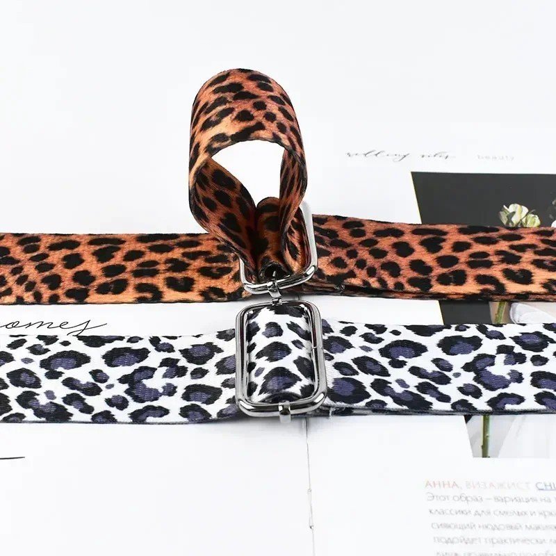 Meetee BS519 3.8*80-140cm Luggage Accessories Women Shoulder Belt Strap New Leopard Print Wide Adjustable Crossbody Bag Straps