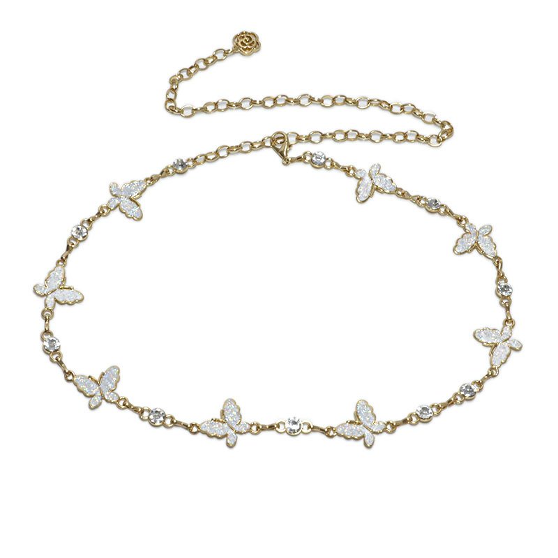 Korean Sexy Butterfly Waist Chain Women's Decorative Belt Thin Metal Chain Belt