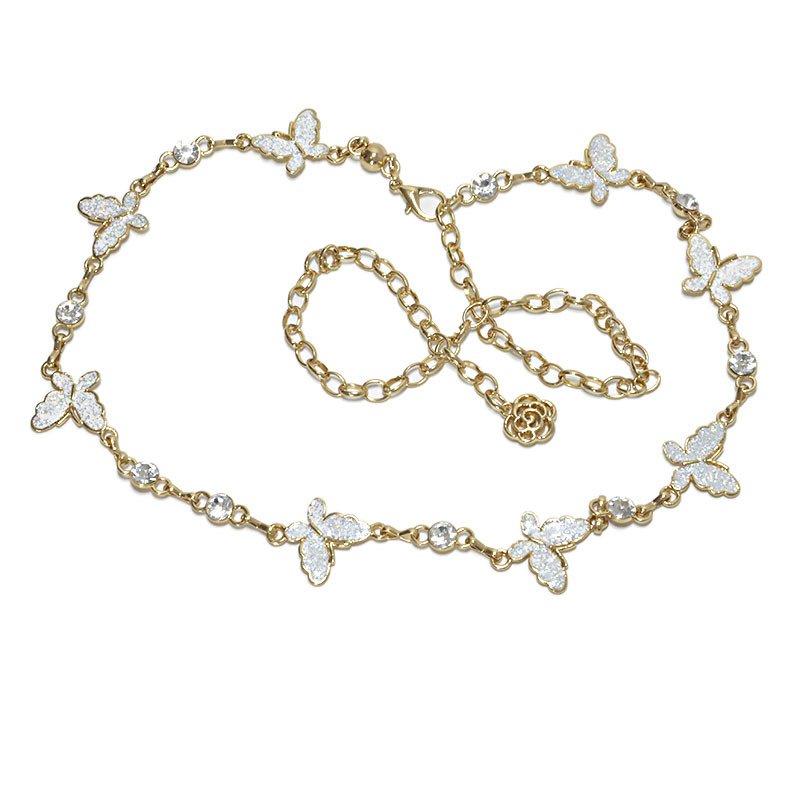 Korean Sexy Butterfly Waist Chain Women's Decorative Belt Thin Metal Chain Belt